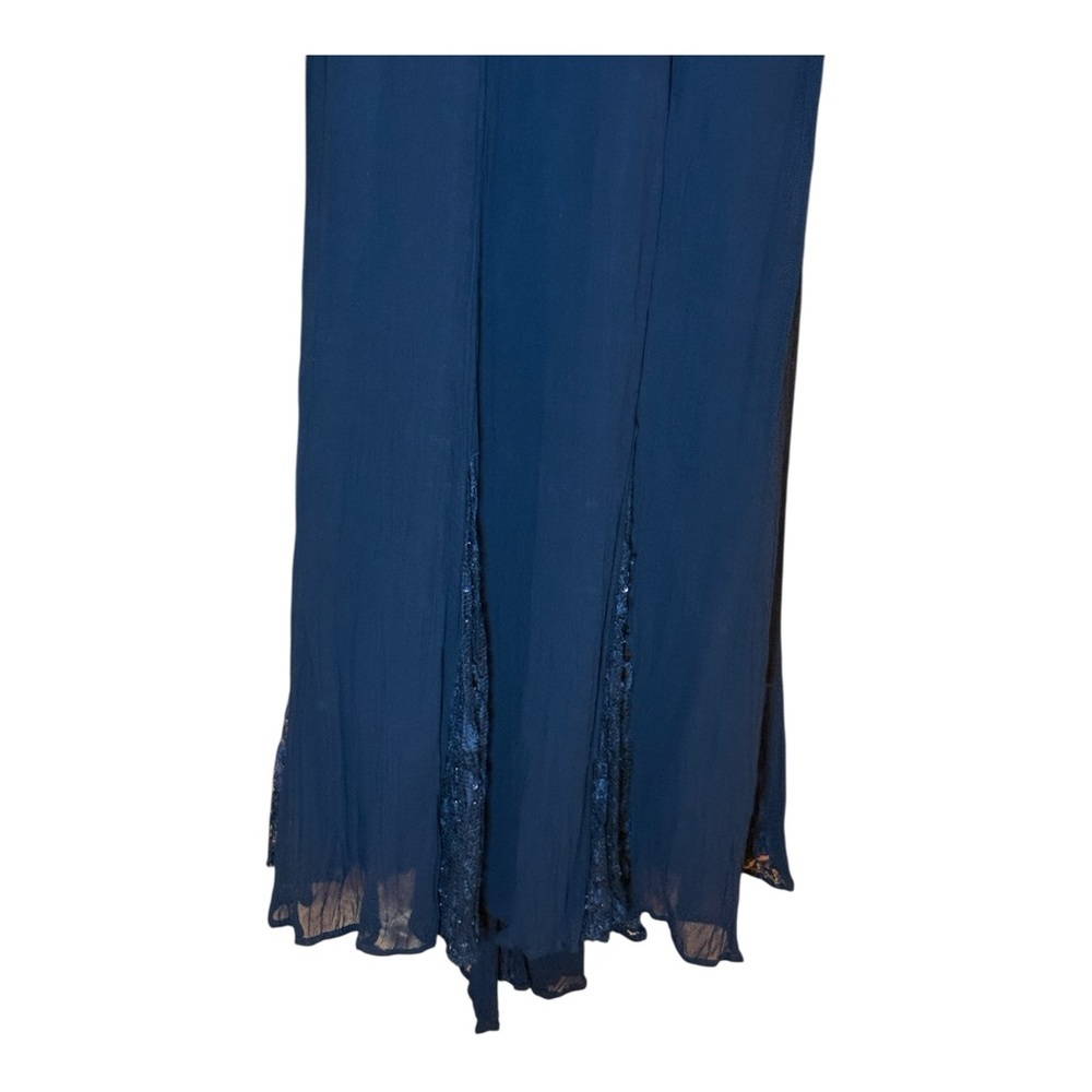 Rouge Black Midi A-line Skirt Sheer Lace Sparkly Inserts elastic Waist Size L - Picture 6 of 10